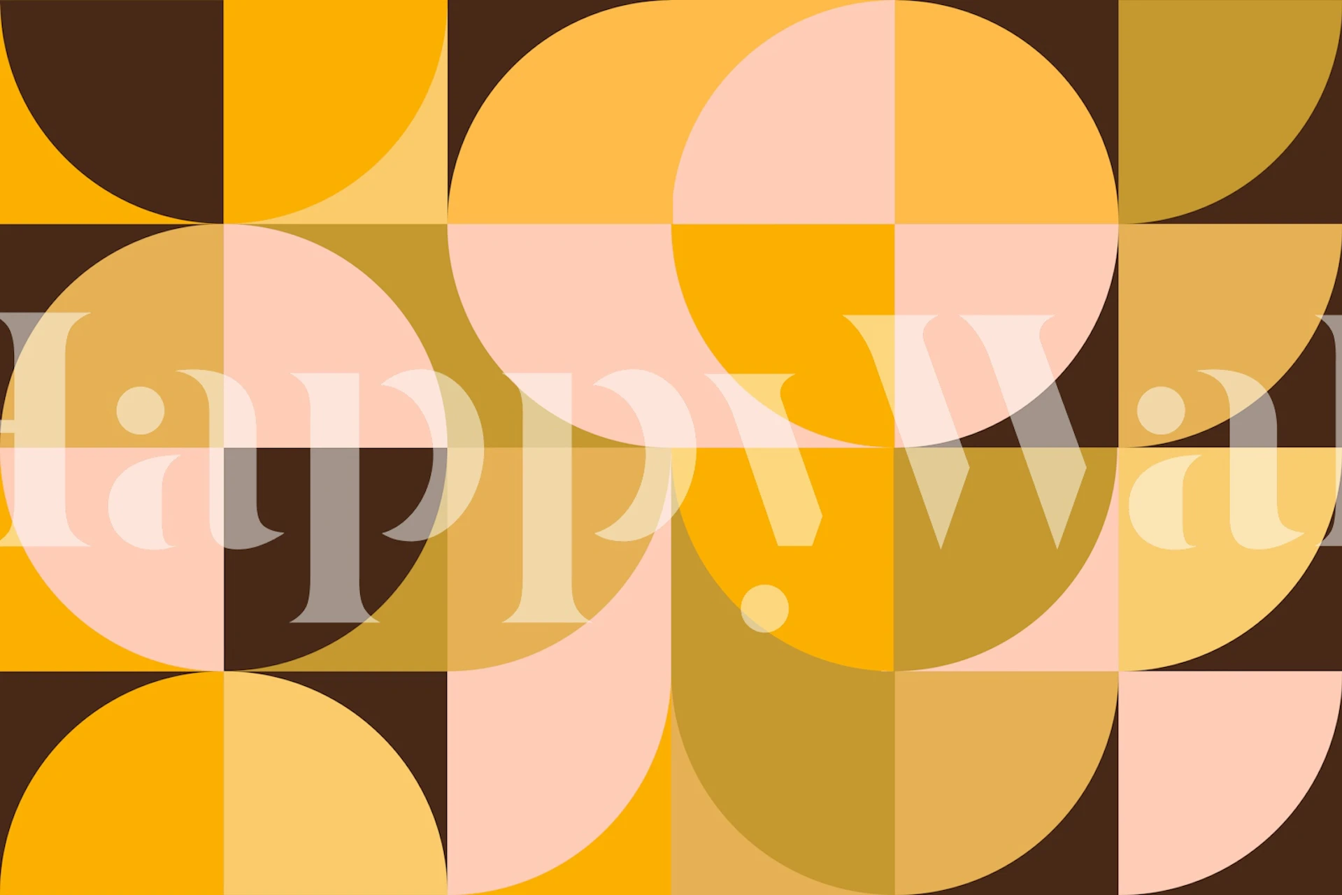 Yellow and orange geometric pattern wallpaper with circles and squares