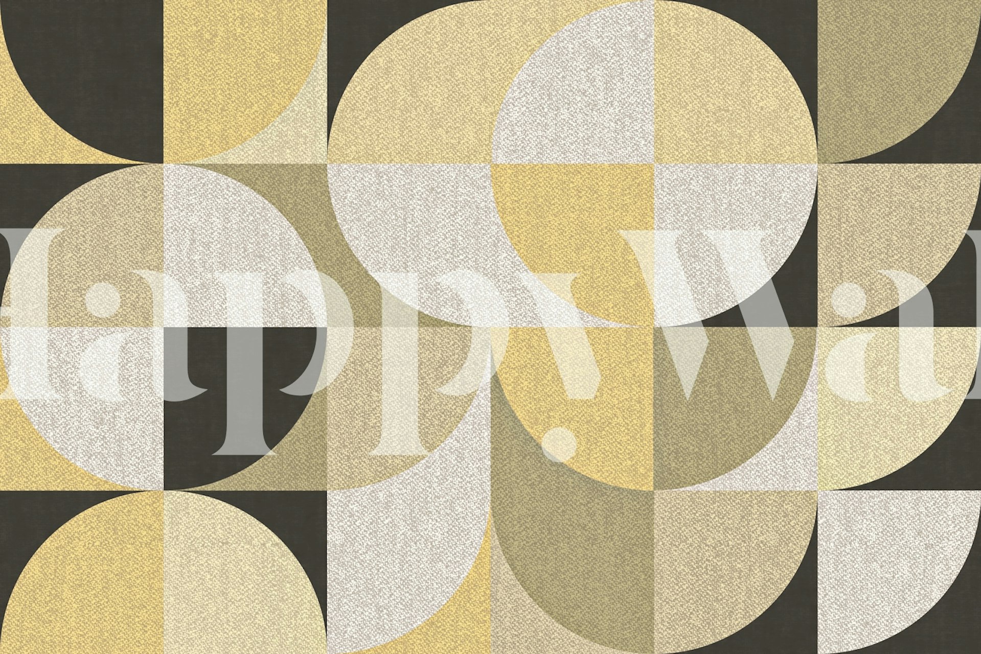 tapeta geometryczna z lat 70. w pokoju