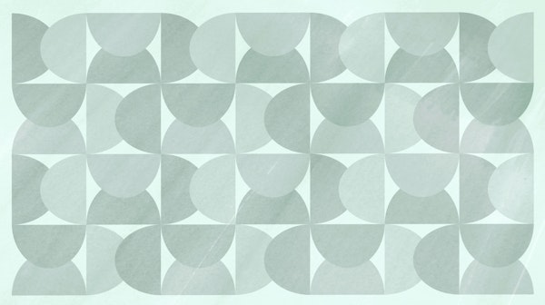 Geometric Mid-Century Shapes Aqua Grey