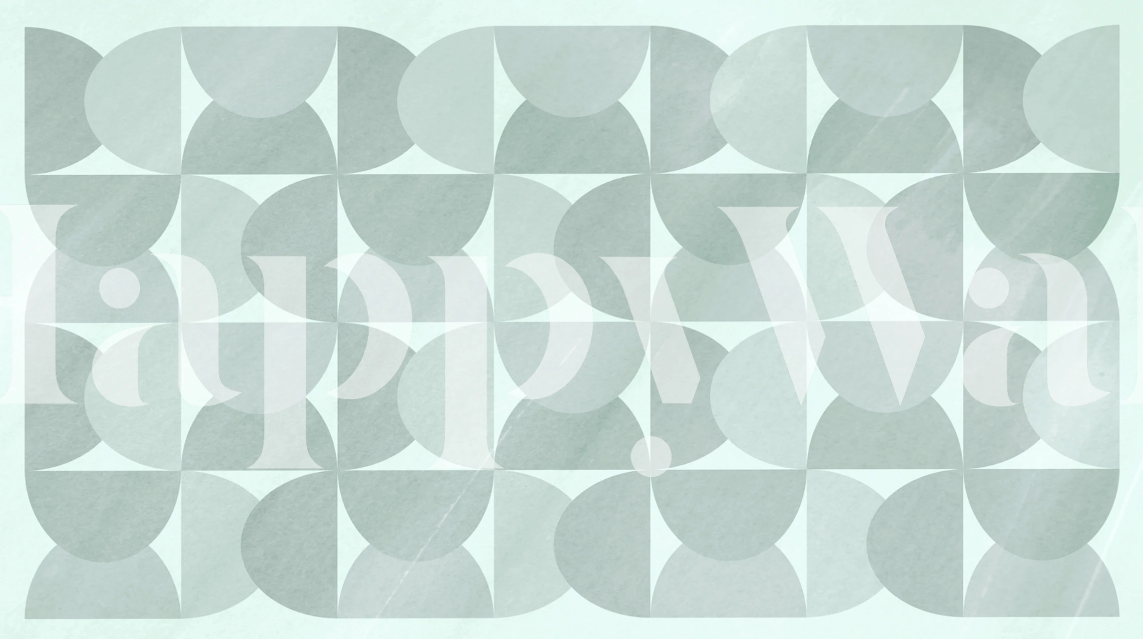 Geometric Mid-Century Shapes Tapete in einem Raum