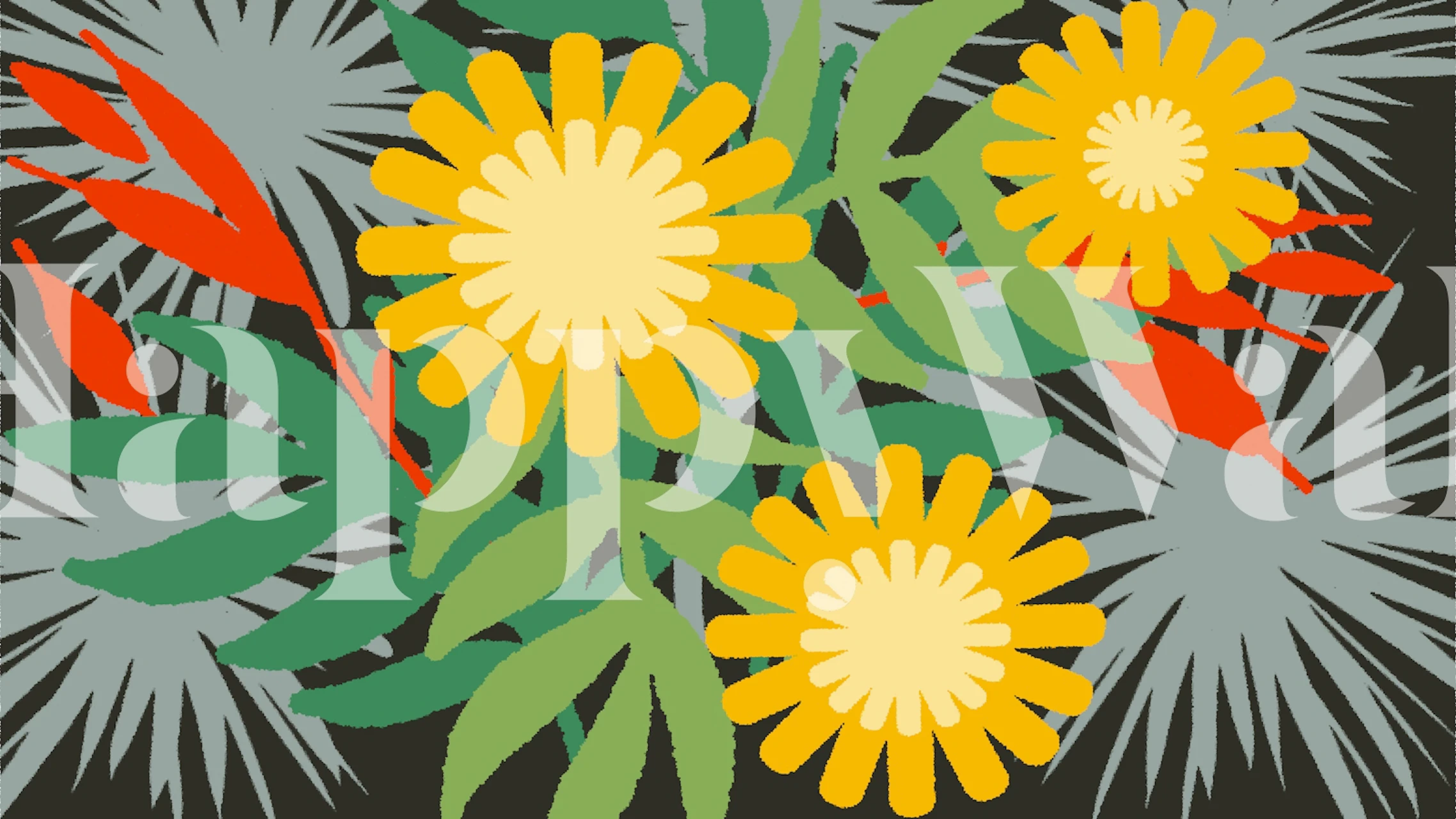 Vibrant 70s California Spring Flowers wallpaper