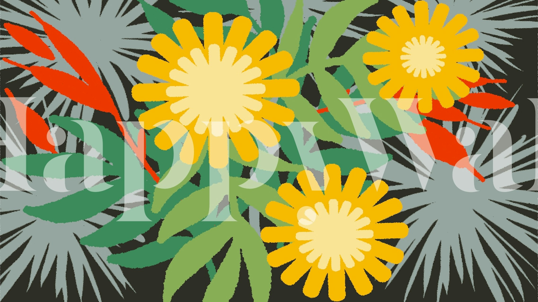 Vibrant 70s California Spring Flowers wallpaper