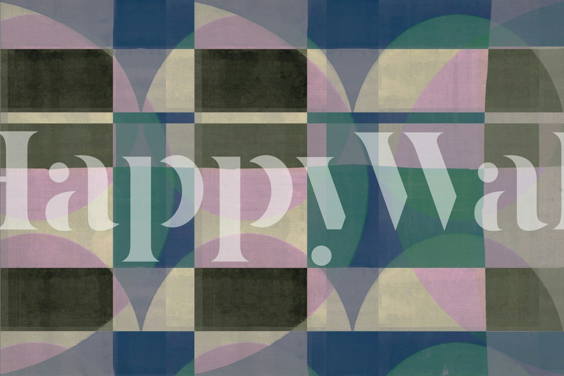 Geometric pattern wallpaper with pink, blue, and gray colors in Bauhaus style