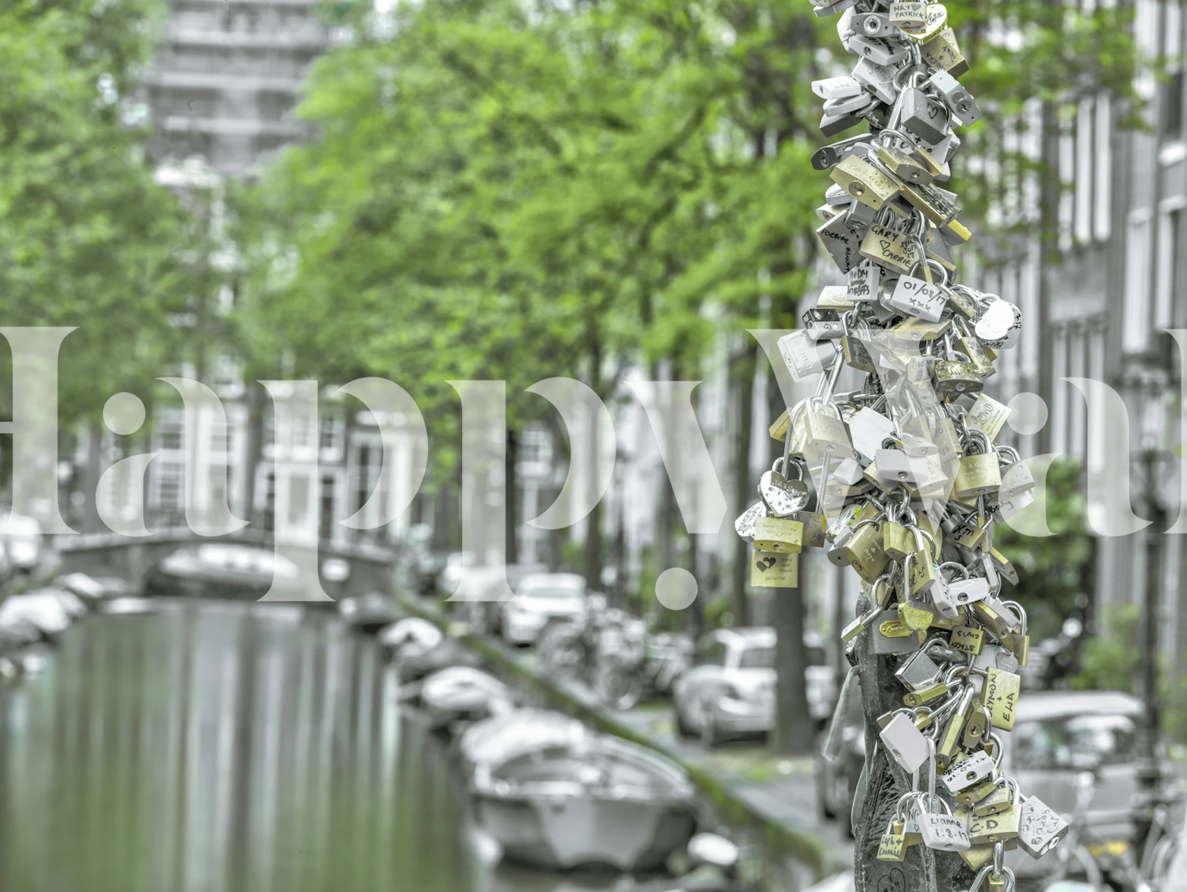 Locks of love wallpaper in a room