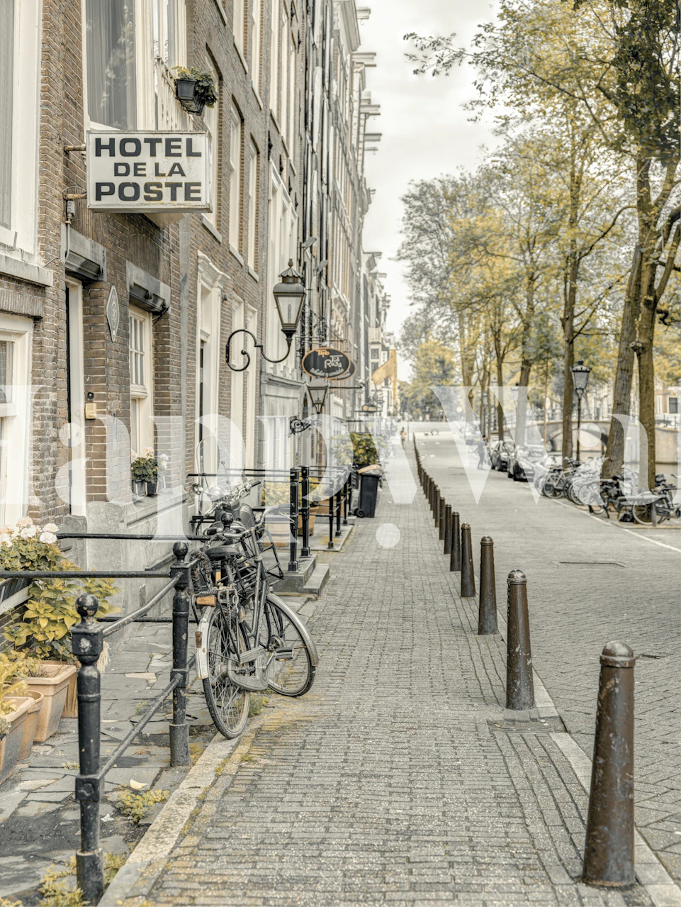 Amsterdam street wallpaper in a room