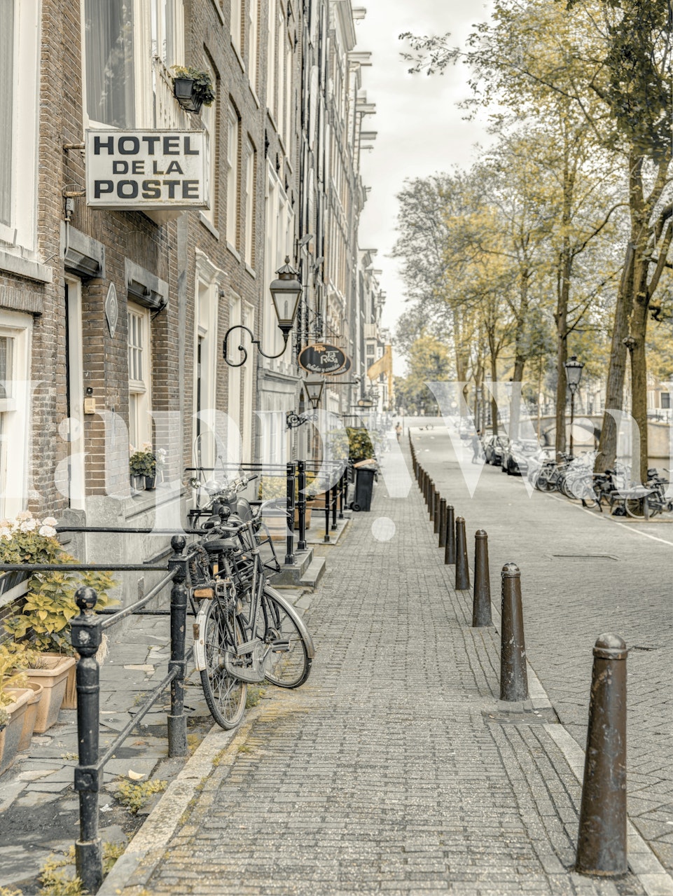 Amsterdam street wallpaper in a room