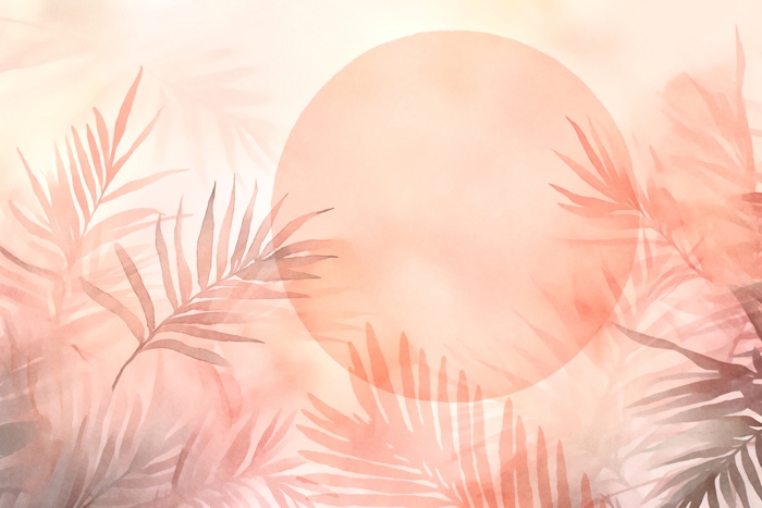 Tropical Palm Leaves Sunset Wallpaper