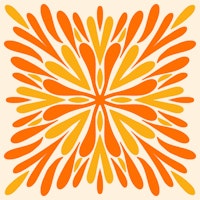 Modern Symmetry Petals - orange and yellow papiers peint