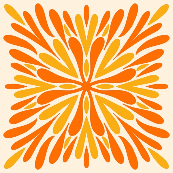 Modern Symmetry Petals - orange and yellow