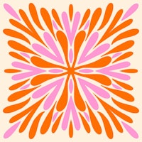 Modern Symmetry Petals - Orange and Pink papiers peint