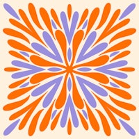 Modern Symmetry Petals - Violet and Orange papiers peint