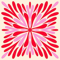 Modern Symmetry Petals - Red and Pink papiers peint