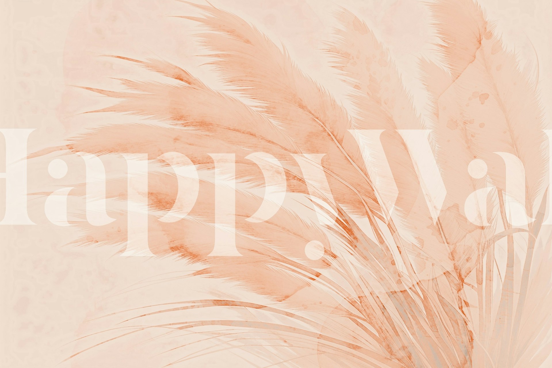 Meditative Pampas Grass wallpaper in a room