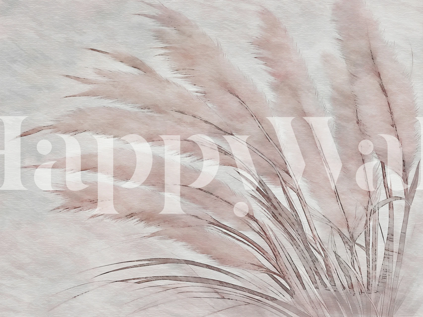 Zen Style Pampas Grass Tapete in einem Zimmer