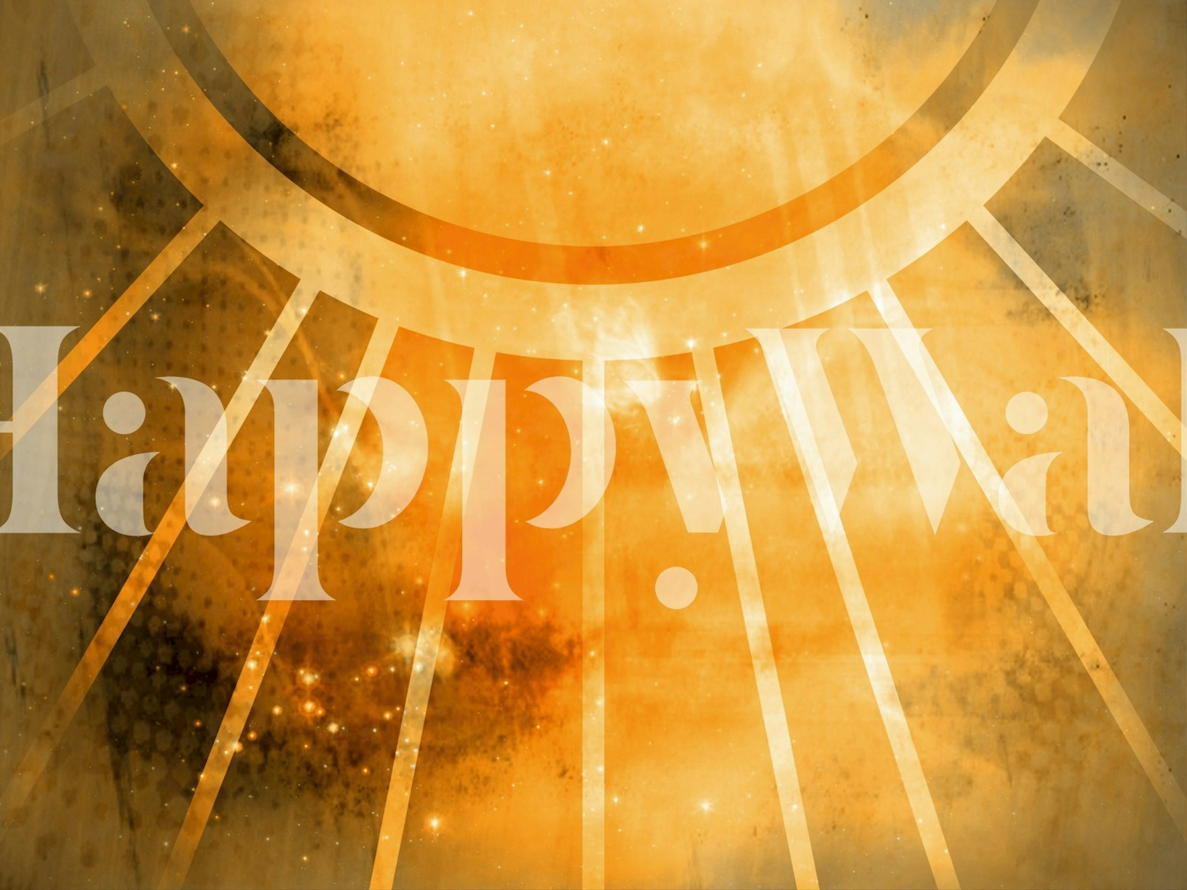 Ταπετσαρία Cosmic Sunrise Grunge σε ένα δωμάτιο