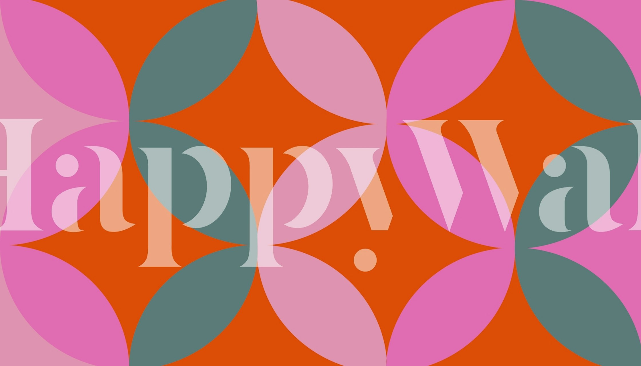 Papel tapiz Bold Mid Century Rounds en una habitación