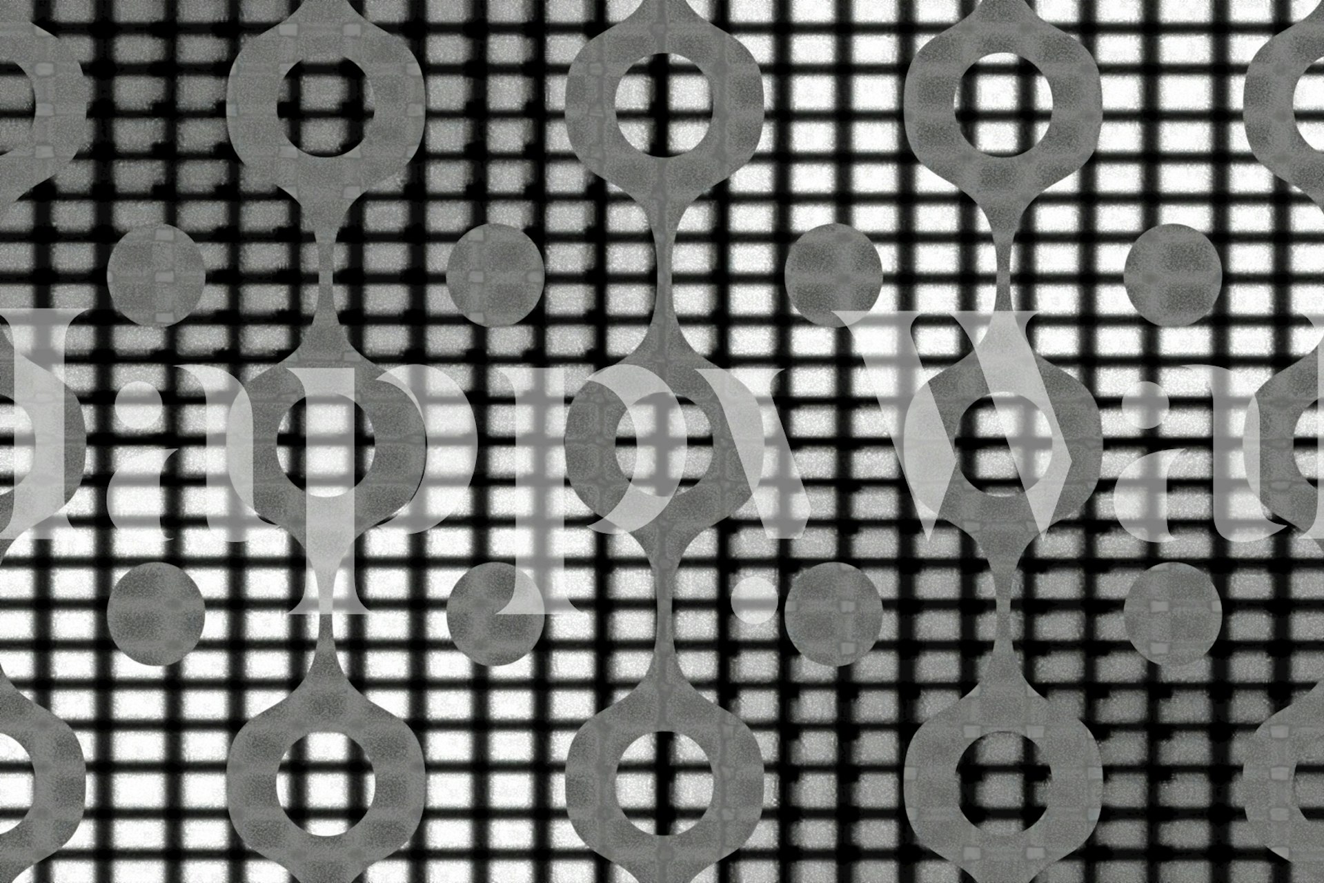Abstrakcyjna geometryczna fototapeta inspirowana stylem retro z monochromatycznymi metalowymi teksturami