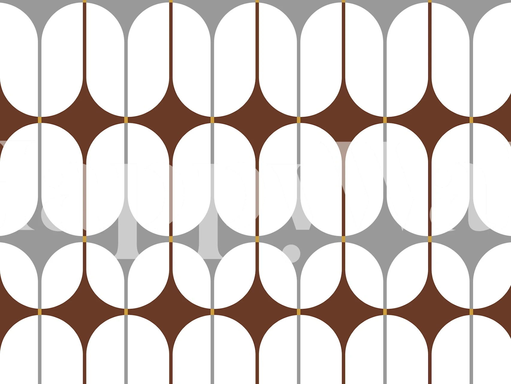 Whimsical mid-century modern behang in een kamer