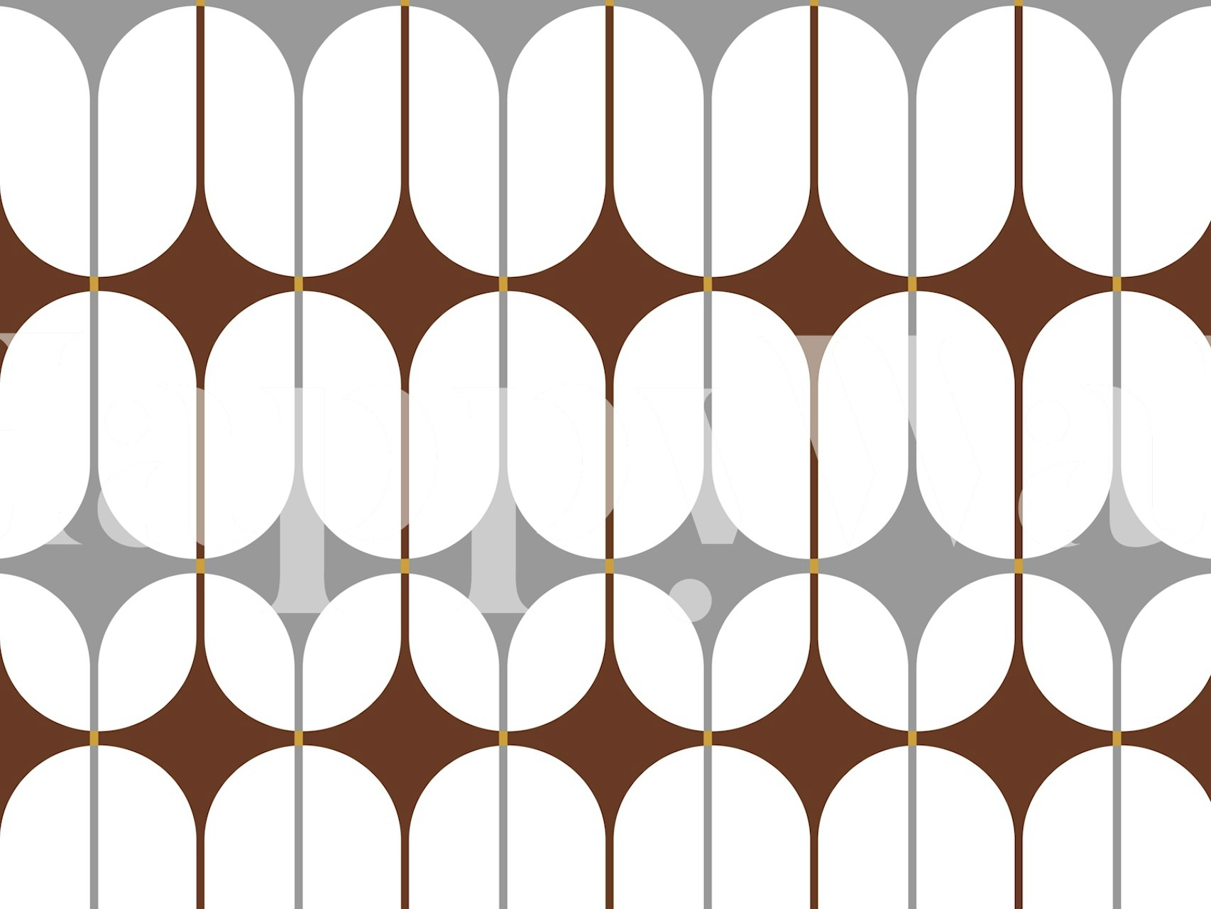 Whimsical mid-century modern Tapete in einem Raum