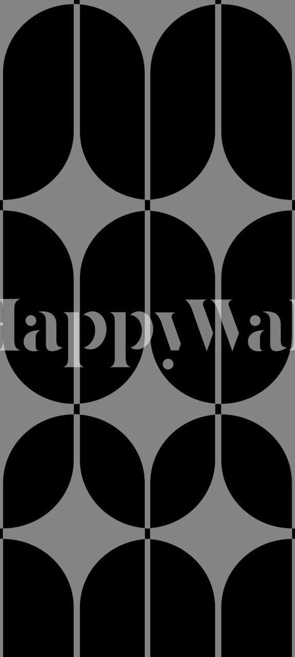 Geometric shapes in black and gray pattern wallpaper