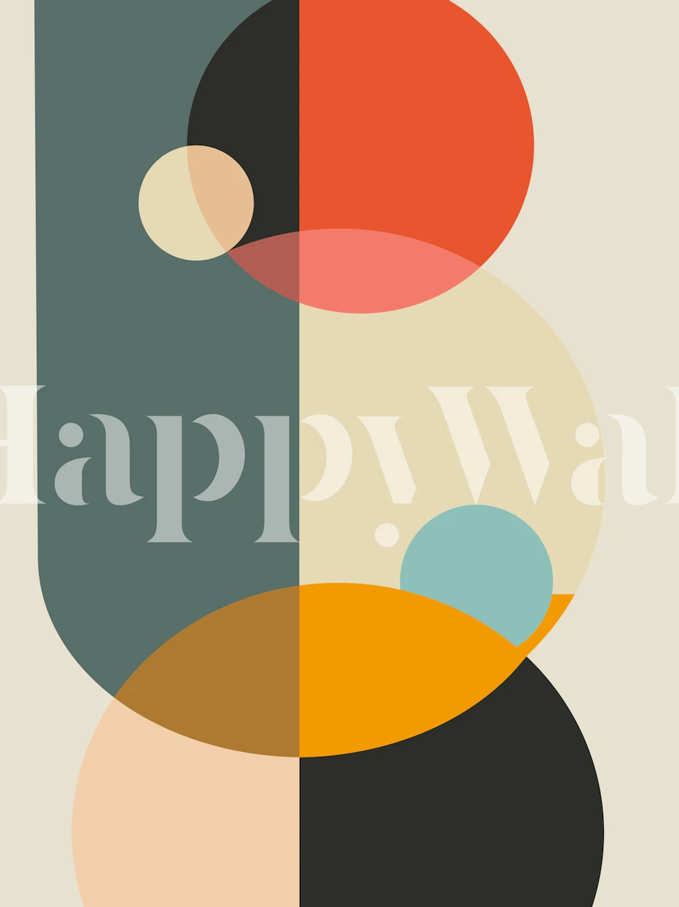 Carta da parati geometrica minimalista in una stanza