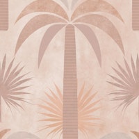 Calm Oasis Palm Tree Reverie Peach papel de parede