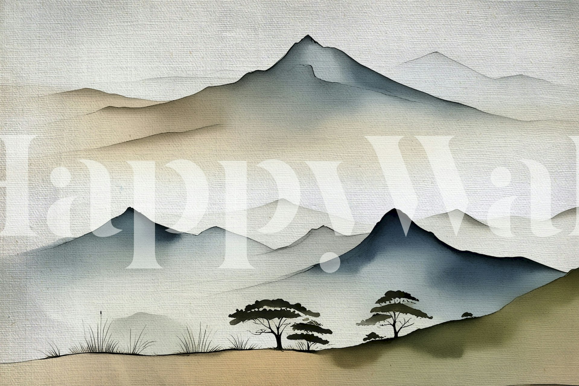 Design de papier peint Zen Mountains dans une pièce