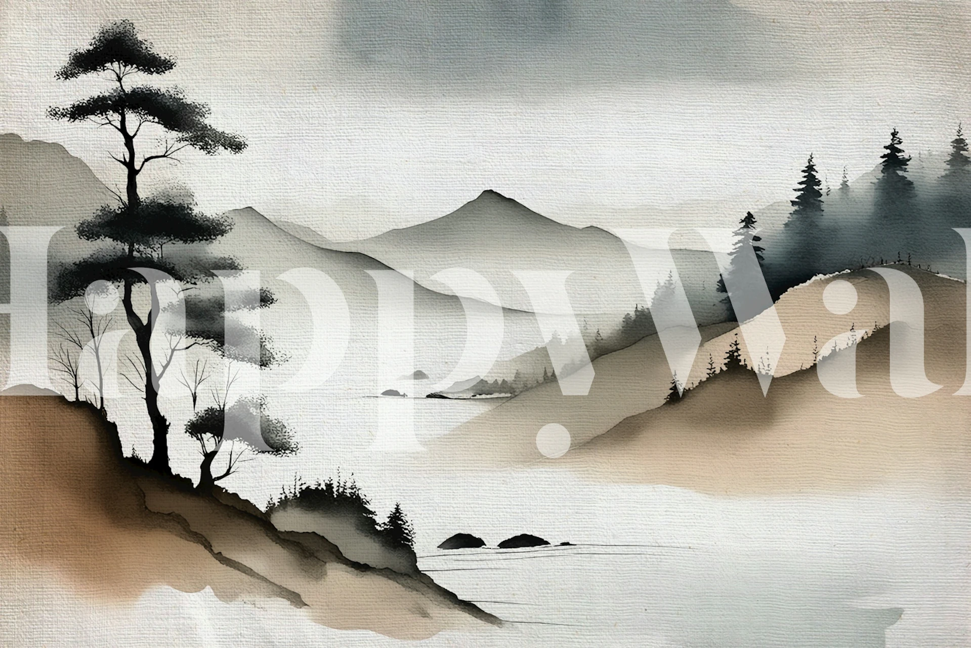 Zen Forest wallpaper displayed in a room