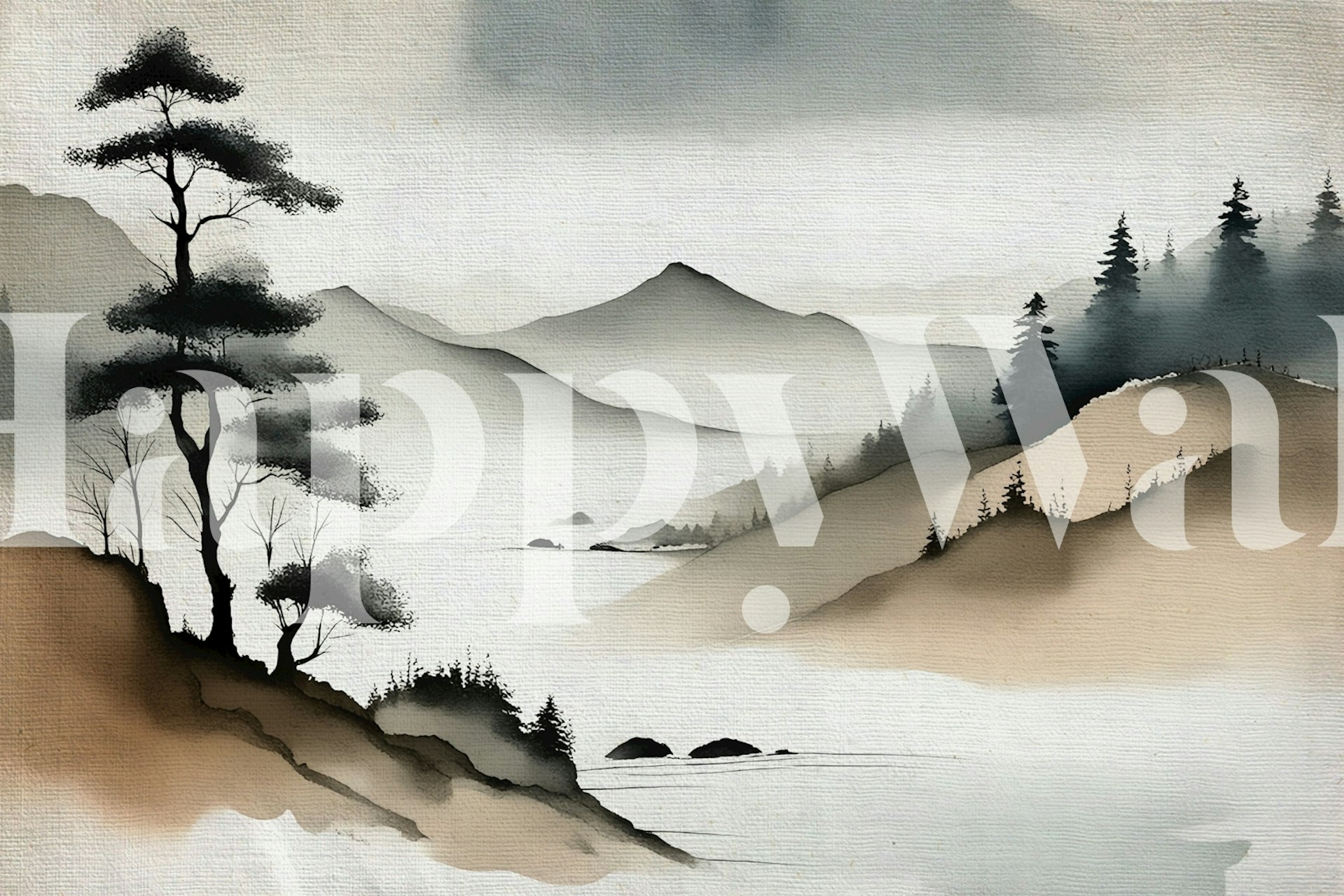 Zen Forest tapet vist i et rom