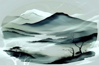 Moody Aqua Mountains papiers peint