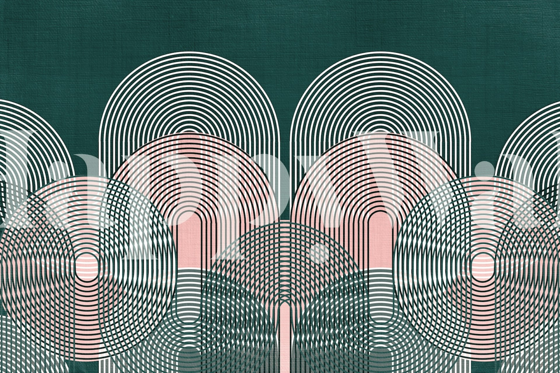 Papel pintado Arch Circle Line Abstract en una habitación