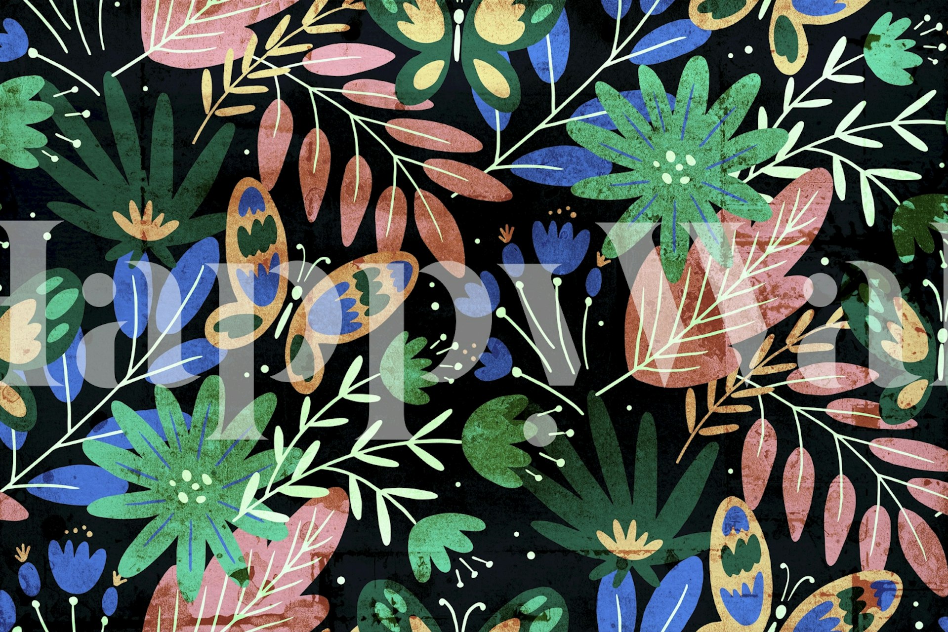 tapeta Midnight Spring Garden v pokoji