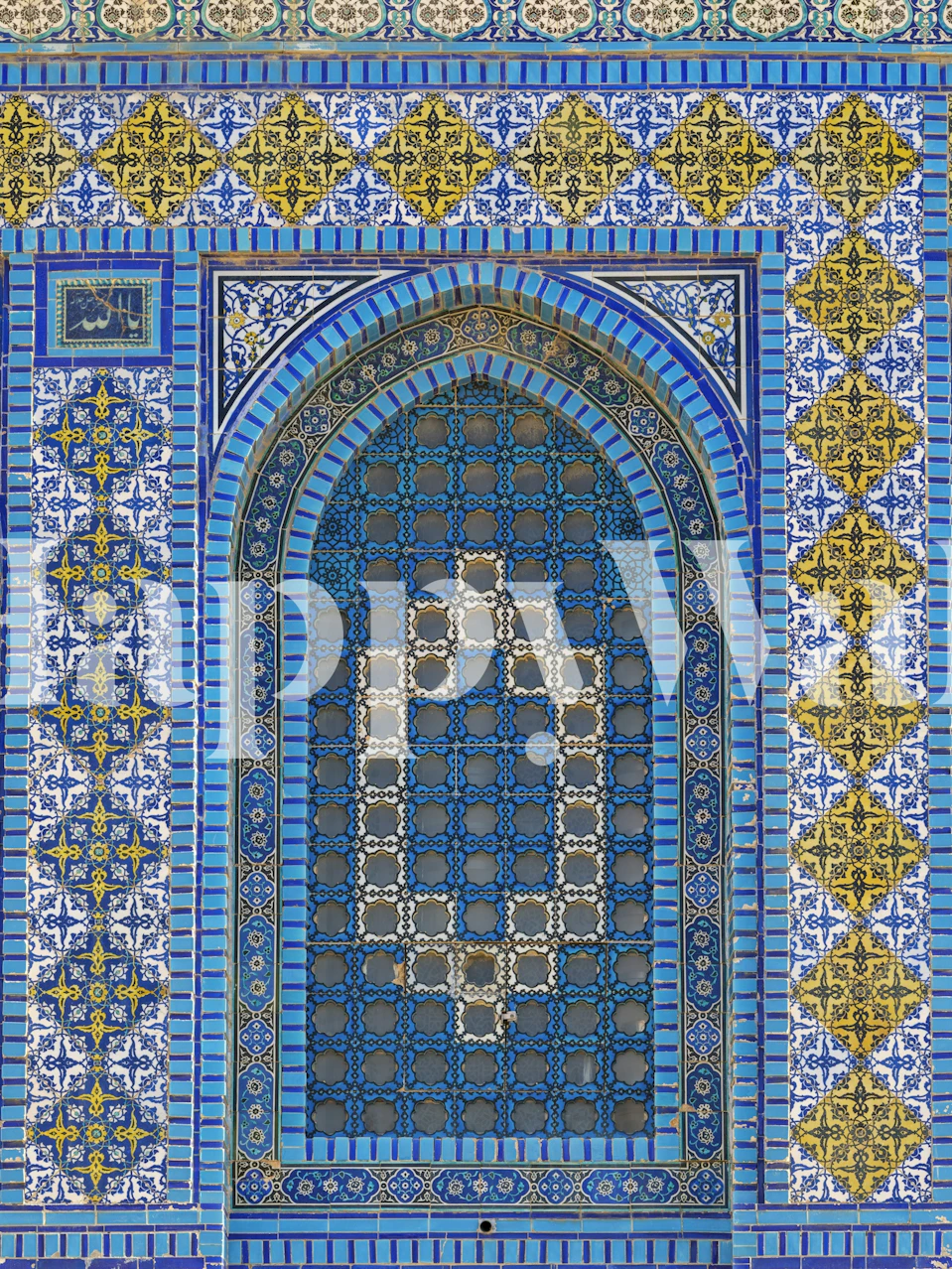 Al-Aqsa Mosque Art Tiles wallpaper in a room