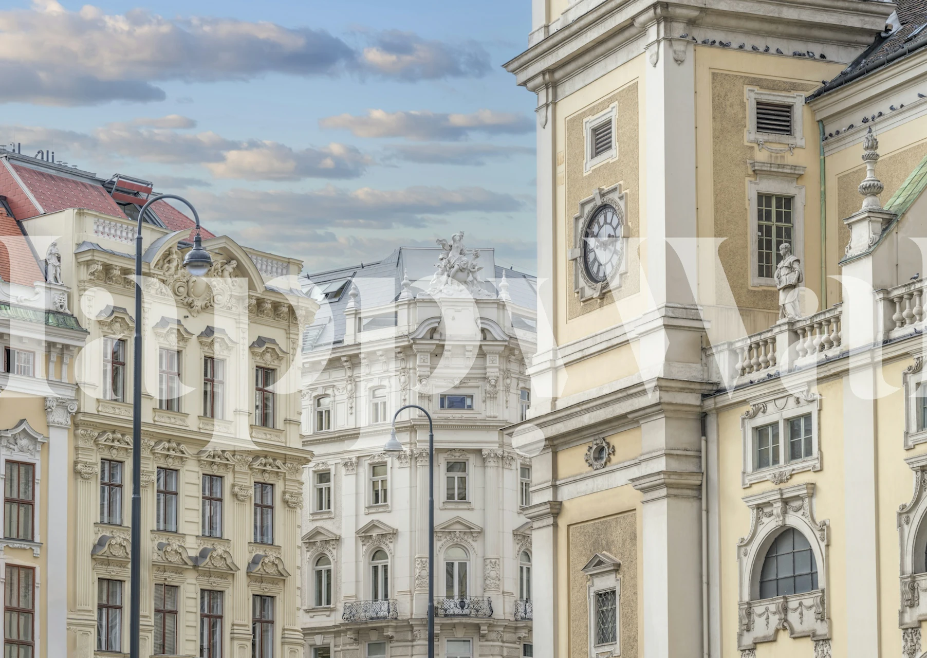 Elegant architecture featuring warm cream tones and intricate details wallpaper