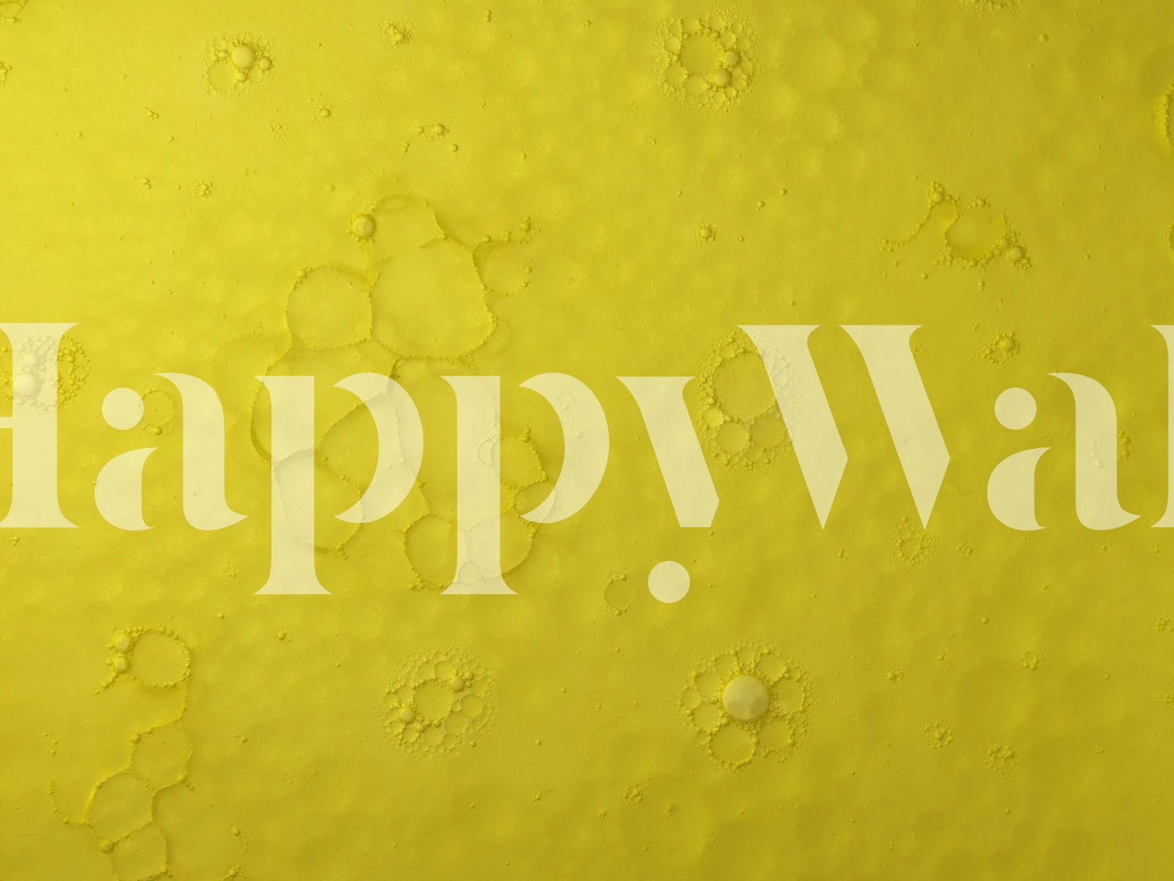 Yellow oil patterns wallpaper in a room