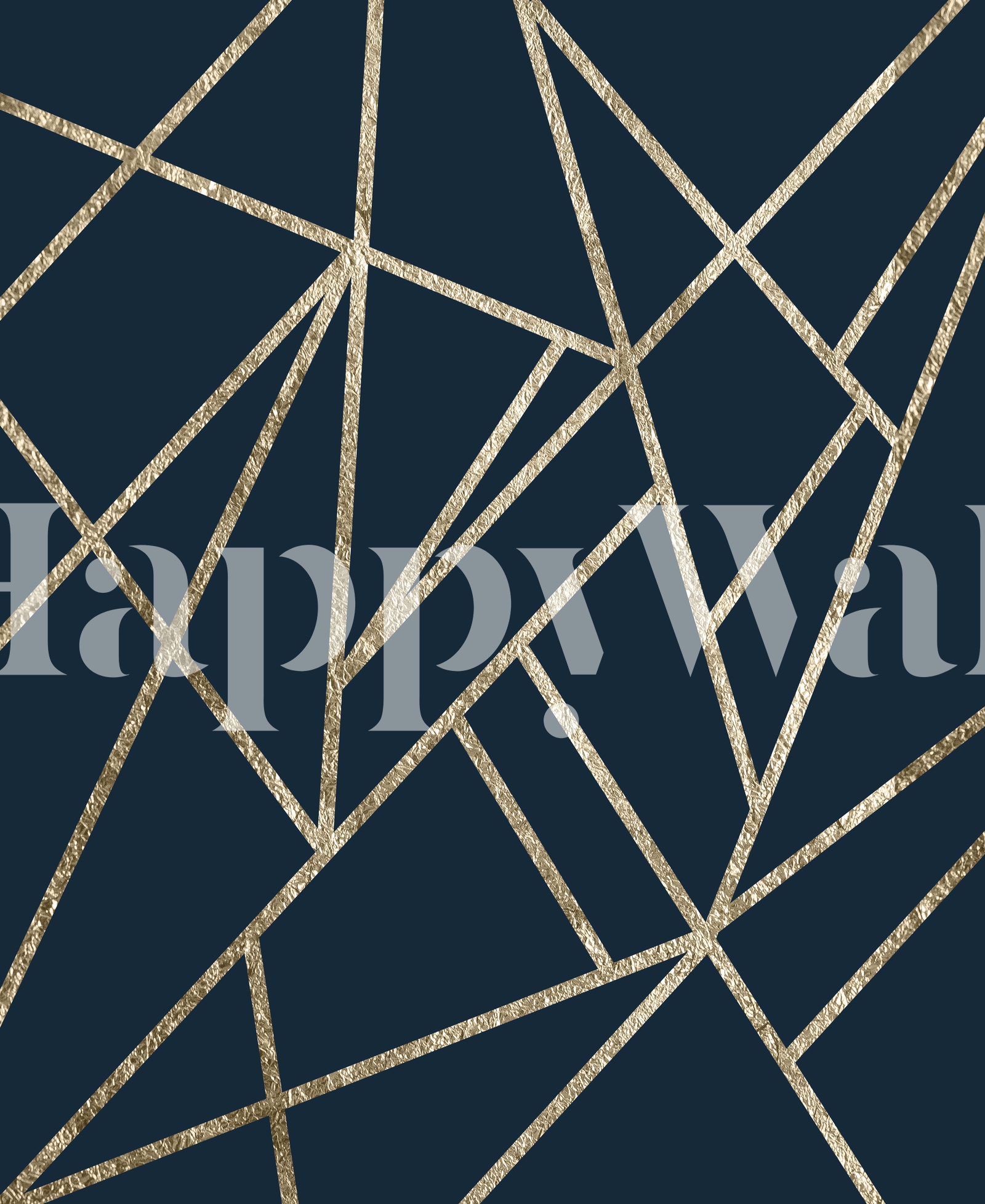 Dark Blue Gold Geometric Wallpaper