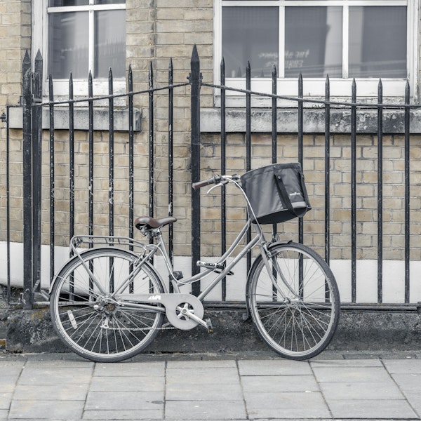 Bicycle parked along the street