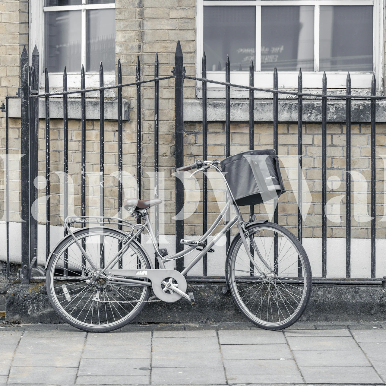 Bicycle parked along the street tapeta