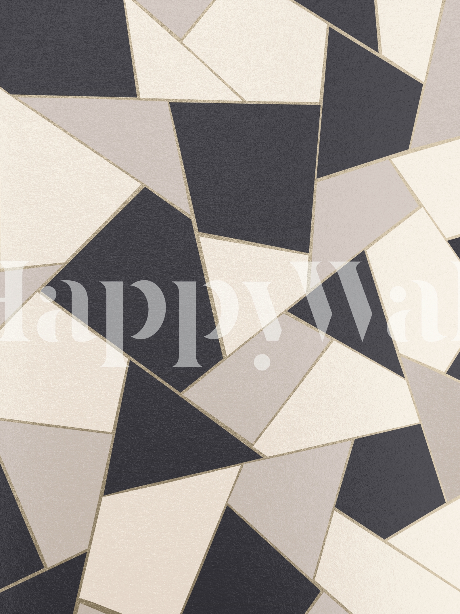 Neutral Gold Geometric Glam 1 Wallpaper | Happywall