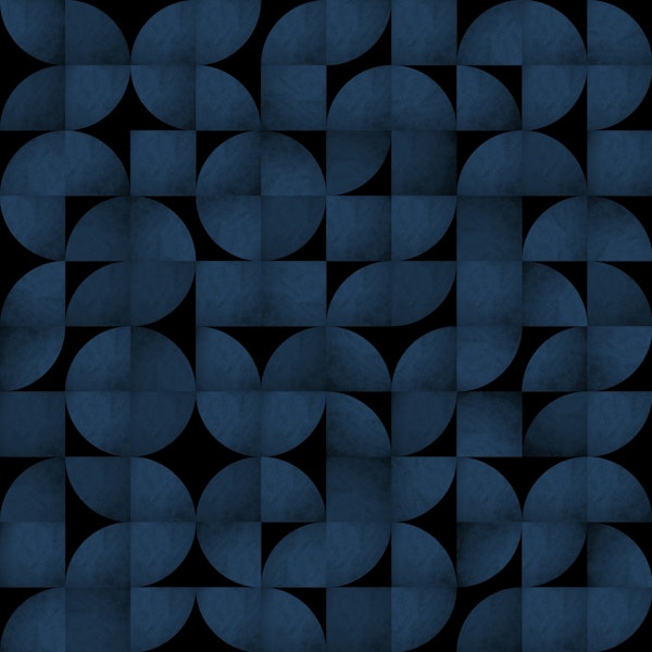 Mid-Century Navy Blue and Black