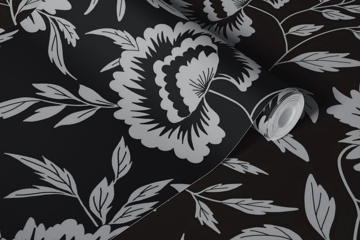 Monochrome Damask wallpaper roll