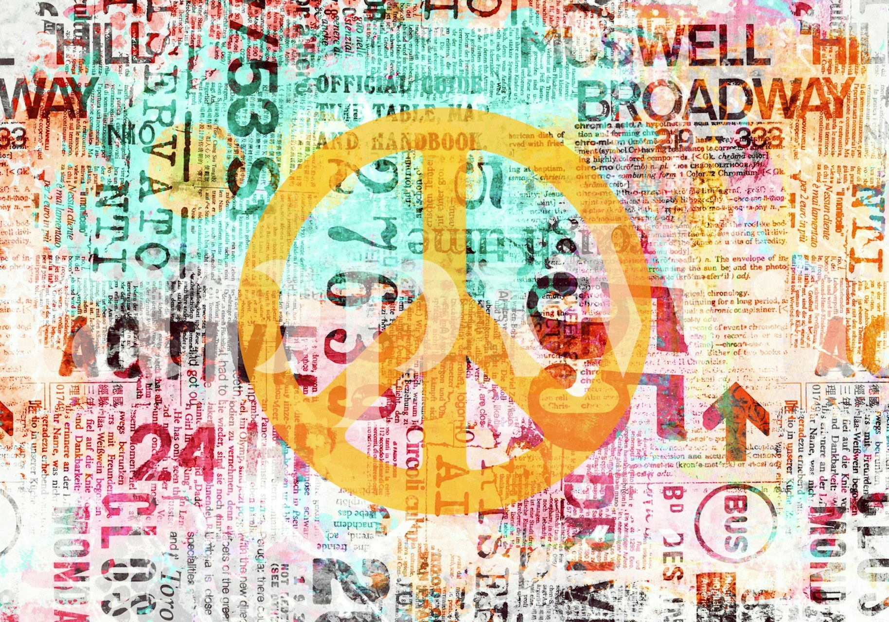 Urban Street Art Peace Symbol ταπετσαρία