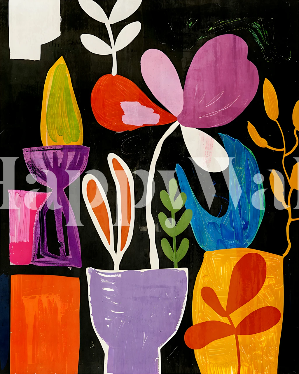 Farverig blomster tapetdesign i et rum