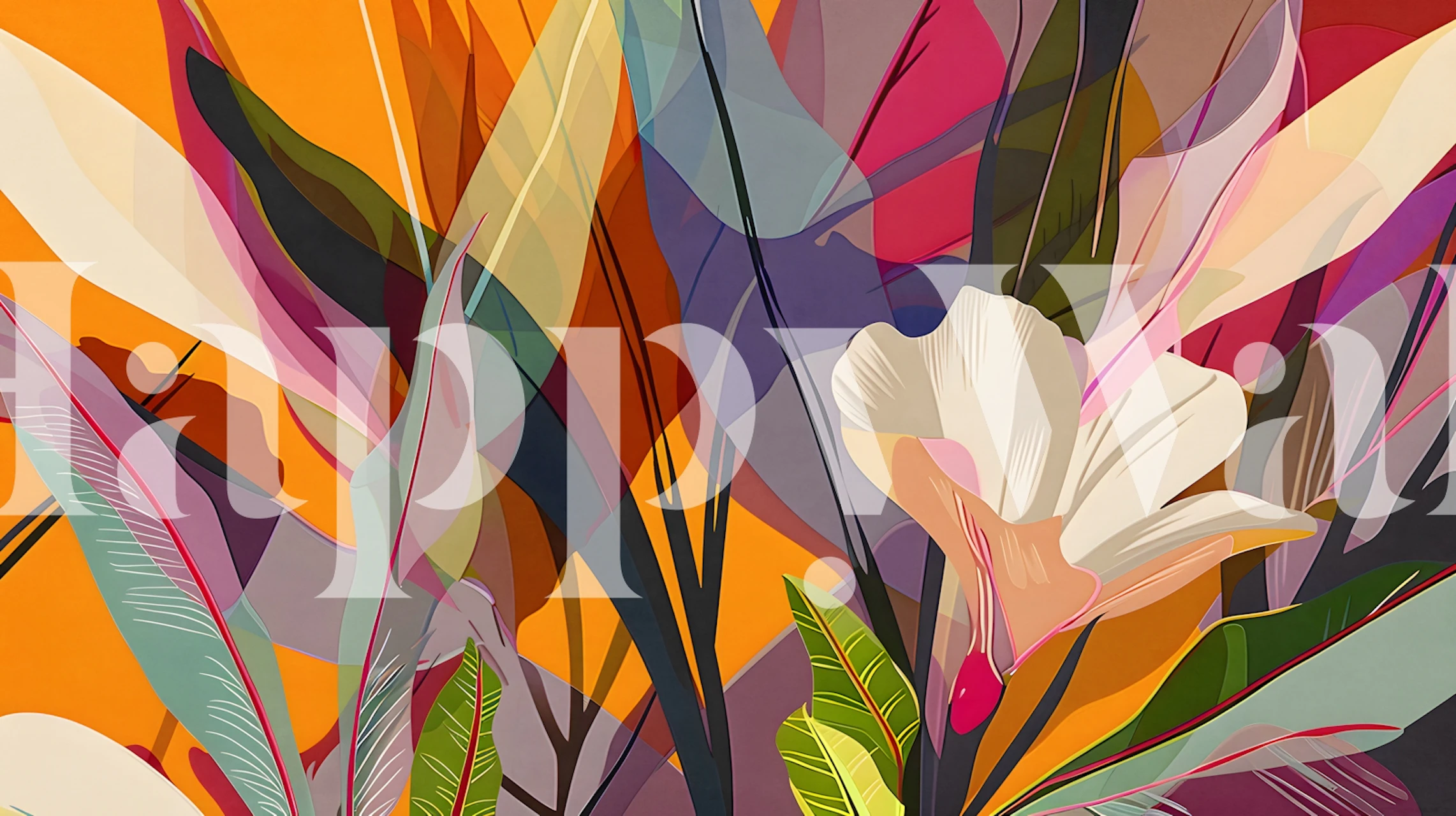 Tapeta Panoramic Colorful Foliage u sobi