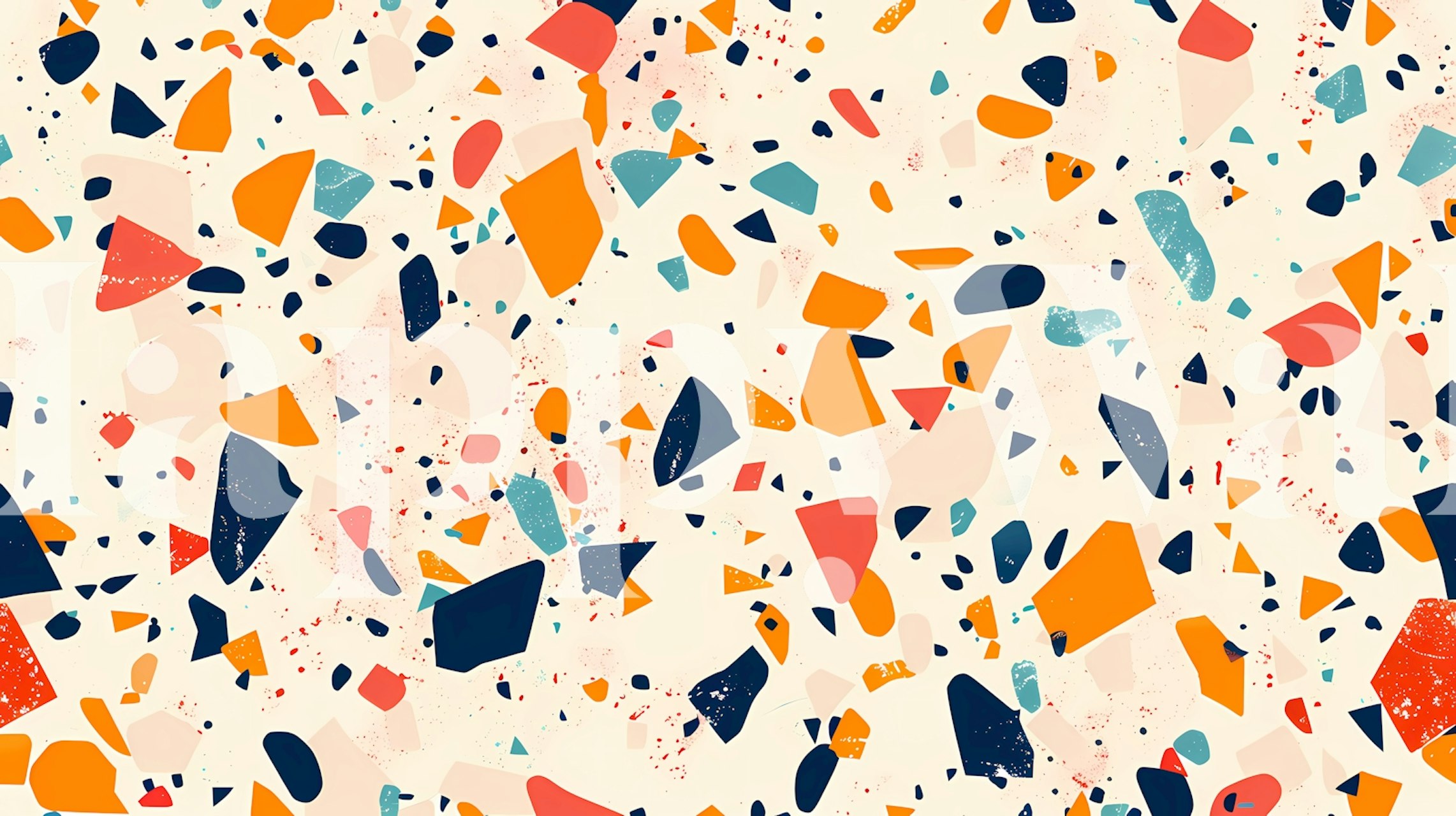 Terrazzo Pattern 5 wallpaper in a room setting