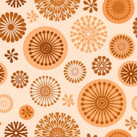 In The Realm Of Plants Orange Brown carta da parati