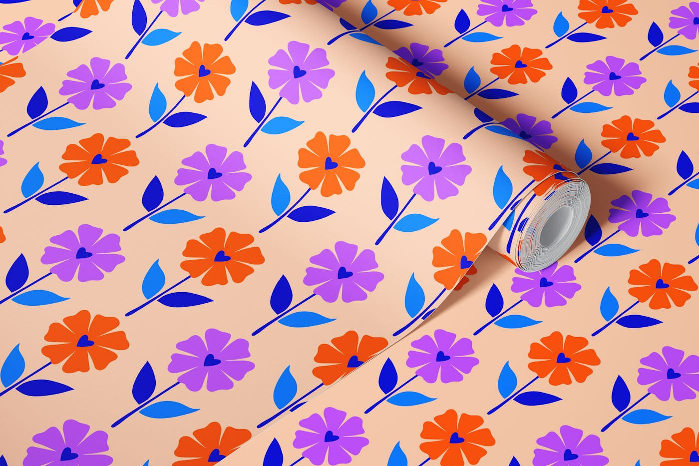 Floral Stripes wallpaper roll