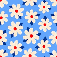 Spiraling Flowers | Blue behang