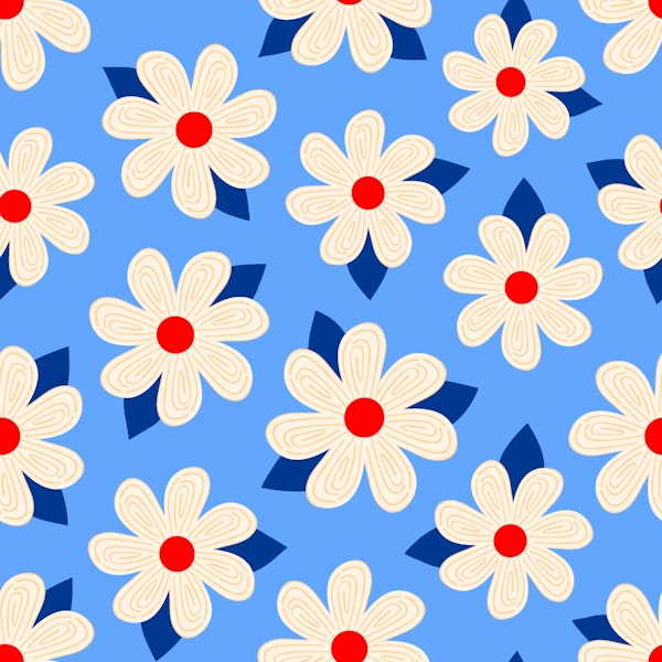 Spiraling Flowers | Blue