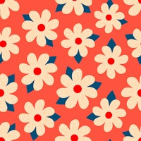 Spiraling Flowers | Red behang